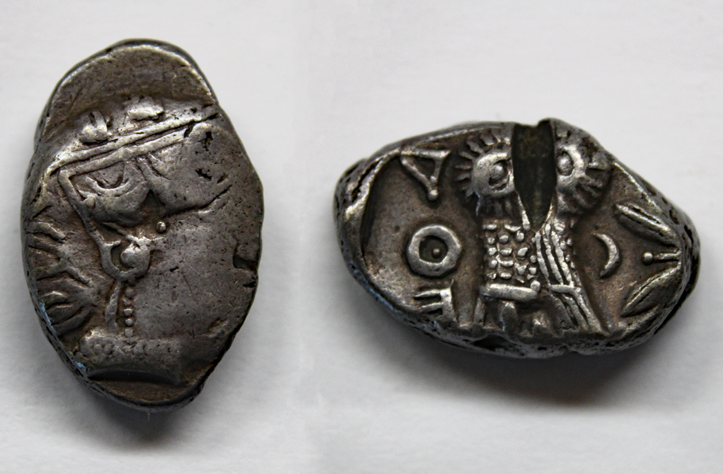 D-Camera Athens imiation tetradrachm probably Lihyan Arabia c. 4th cen BC 16.7g 3-11-21.jpg