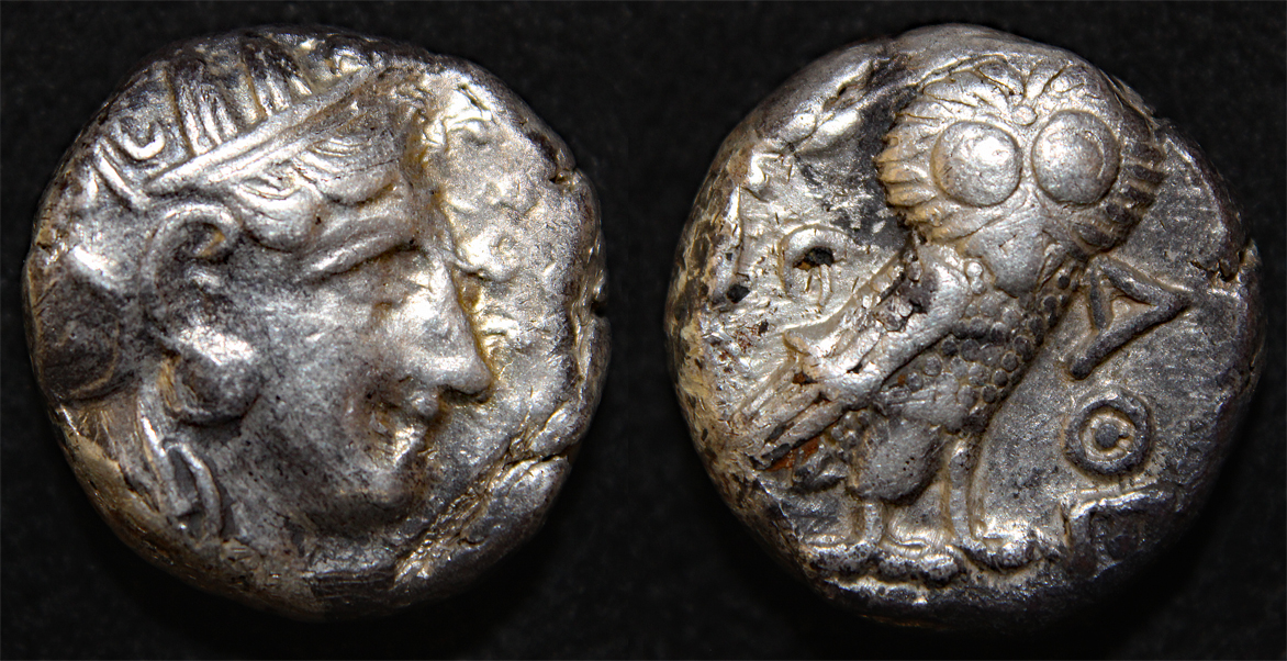 D-Camera Athens owl intermediate Bingen Pi V, c. 350-297BC 17.14g Vossen 5-13-22.jpg