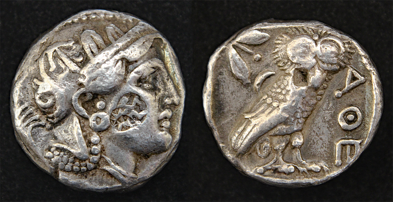 D-Camera Athens-Persia initation tetradrachm countermarks Sabakes c 333 BC 16.84g eBay 5-22-22.jpg