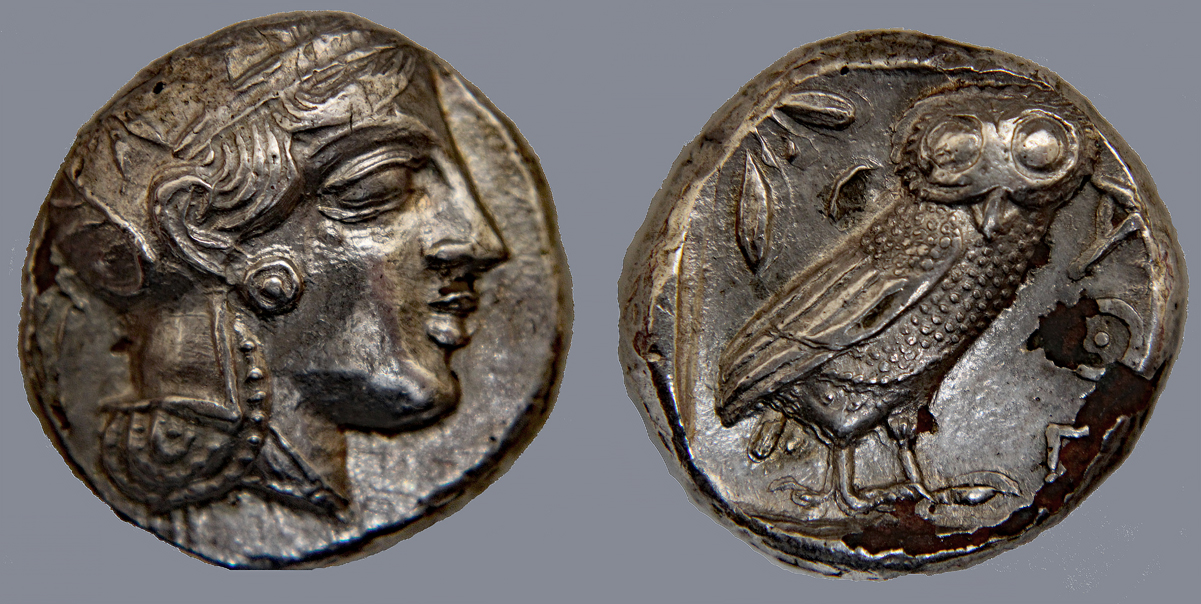 D-Camera Athens Plated Tetradrachm, c. 406-404 BC,13.80g  Sear 2535 Abt. EF, 5-12-20.jpg