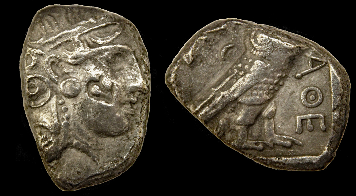 D-Camera Athens tetradrachm 4th cen BC, cntrstmp silphium, 16.3g. Israel 5-6-21.jpg