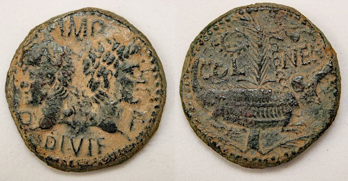 D-Camera  Augustus, Agrippa As Nemausus, Gaul. c. AD 10-14. 12.02g Roma 82, 870 6-4-21.jpg