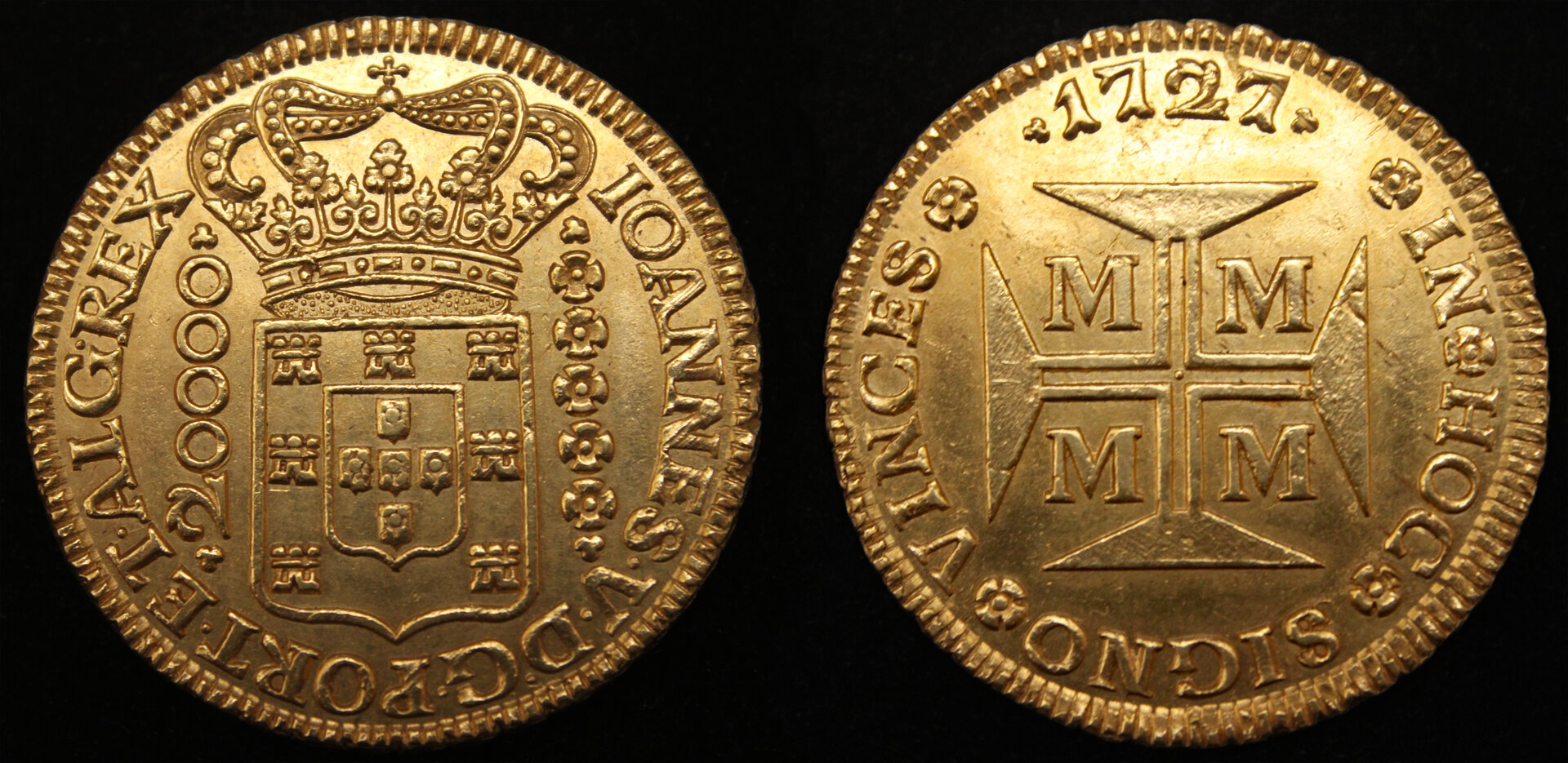 D-Camera Brazil John V AU 20000 reis Minas Gerais 1727 53.50g FR 33 WWC 11-92 2-23-22.jpg