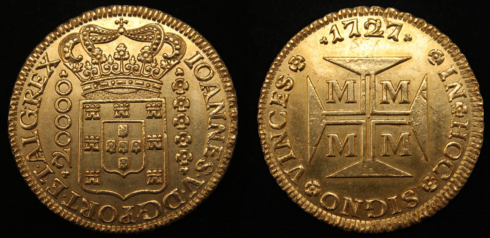 D-Camera Brazil John V AU 20000 reis Minas Gerais 1727 53.50g FR 33 WWC 11-92 2-23-22.jpg