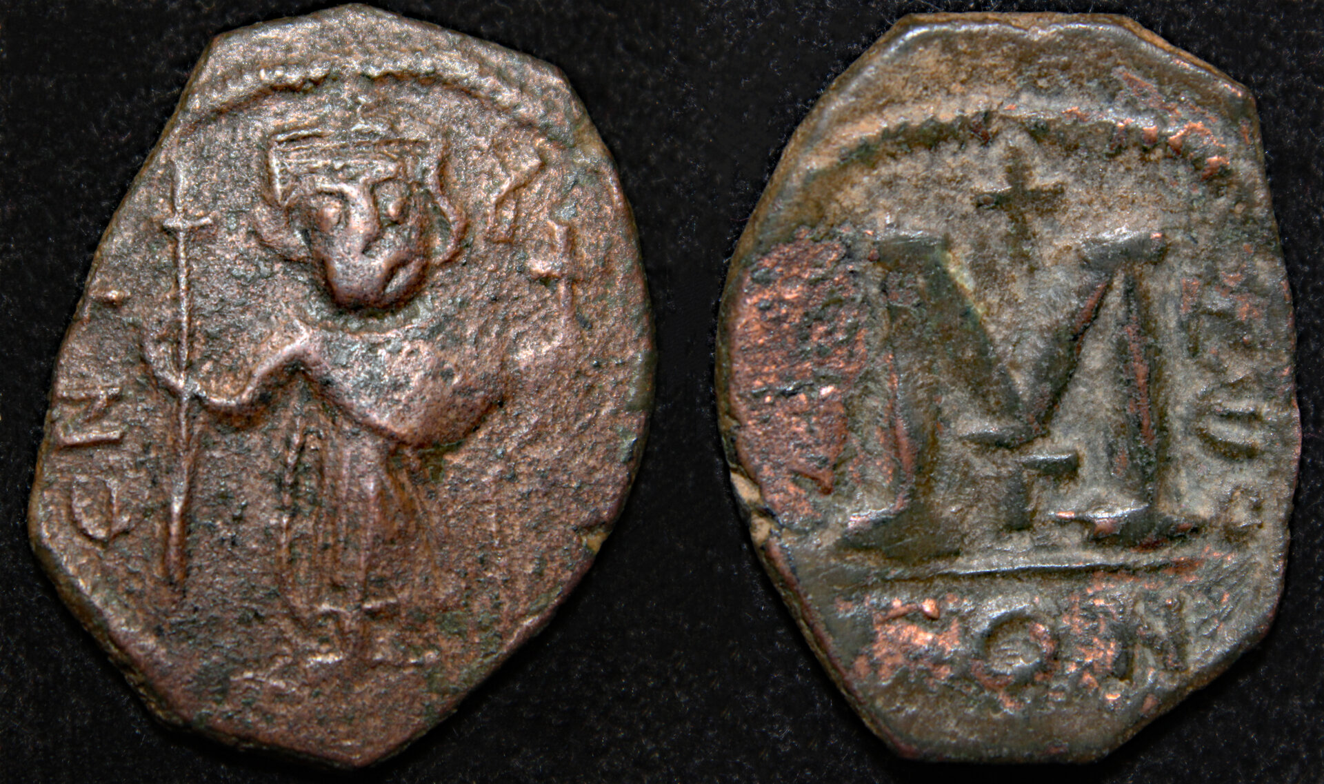 D-Camera Byzantine-Arab  fals Umayyad  AD640-650 imitat Constans 4.20g Roma 94 1190 3-26-22.jpg