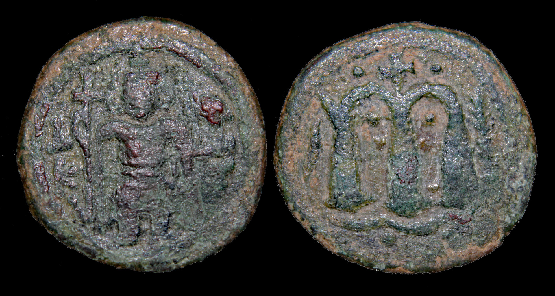 D-Camera Byzantine Arab imitation follis seated caliph 4.19 g Israel 10-21 10-23-21.jpg