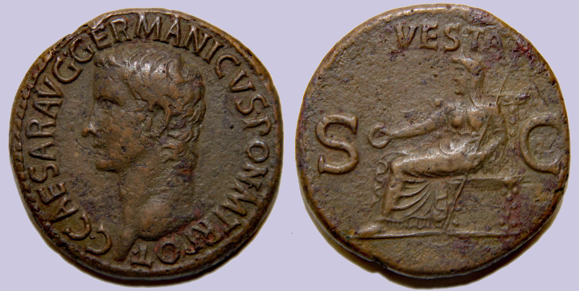 D-Camera Caligula, AE as, Vesta, 37-38 AD, 13.0 grams, Austin 6-91, 12-4-20.jpg