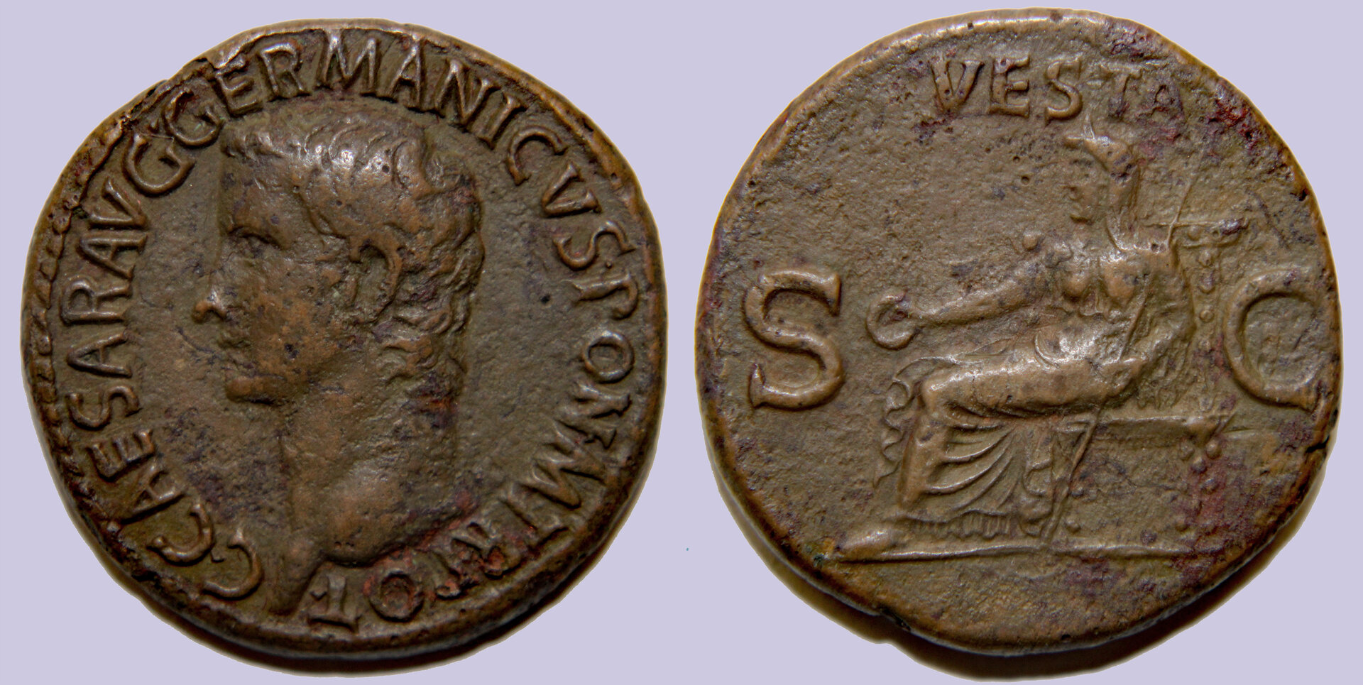 D-Camera Caligula, AE as, Vesta, 37-38 AD, 13.0 grams, Austin 6-91, 12-4-20.jpg