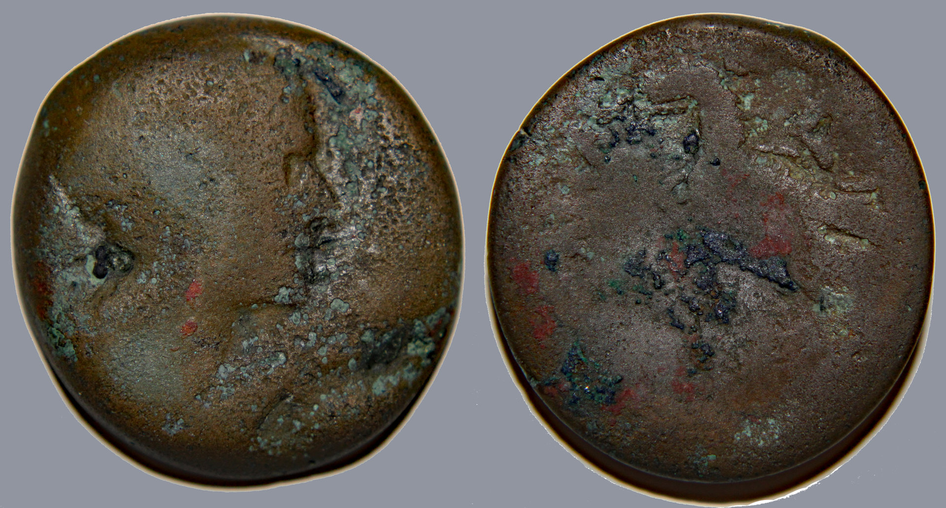 D-Camera Cleopatra VII AE 80 drachmae, bronze disease patient,  917.4 g, 11-5-20.jpg