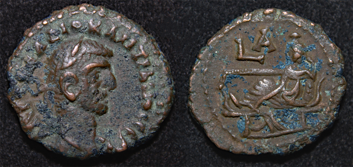 D-Camera Diocletian AE tetradrachm 242-311AD Alexandria Tyche rev RY 1 5.38g Sal 5-1-22.jpg