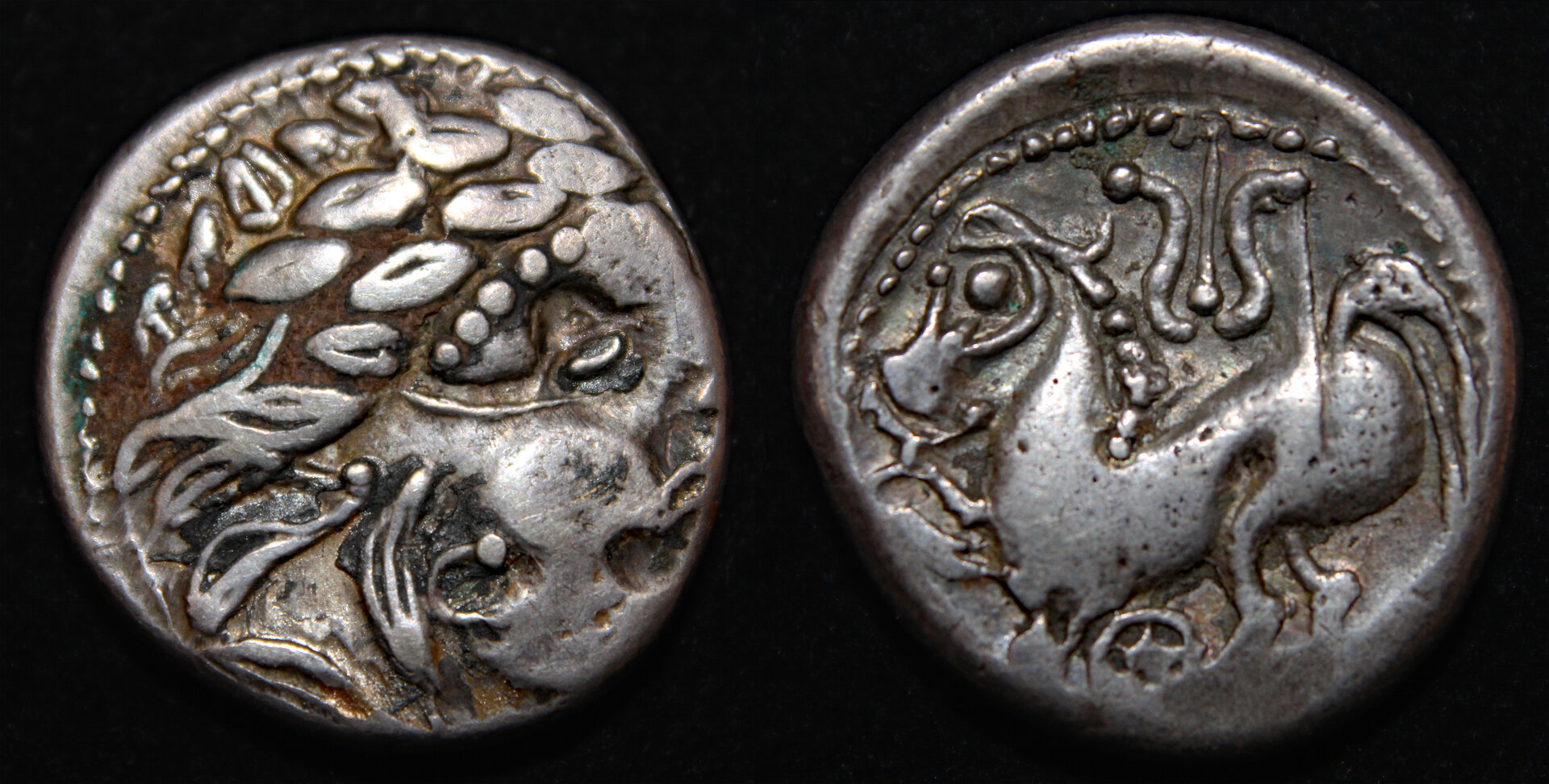 D-Camera Eastern Celts, tetradrachm, Leierblume type, c 3rd cen BC g VF Roma XVIII 130 10-31-21.jpg