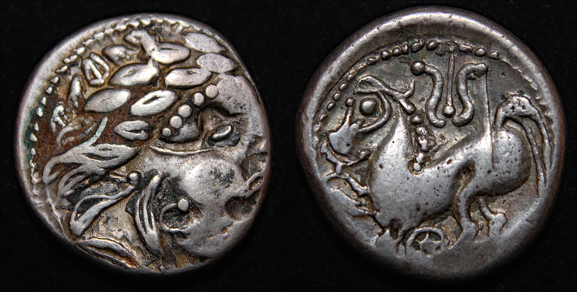 D-Camera Eastern Celts, tetradrachm, Leierblume type, c 3rd cen BC g VF Roma XVIII 130 10-31-21.jpg