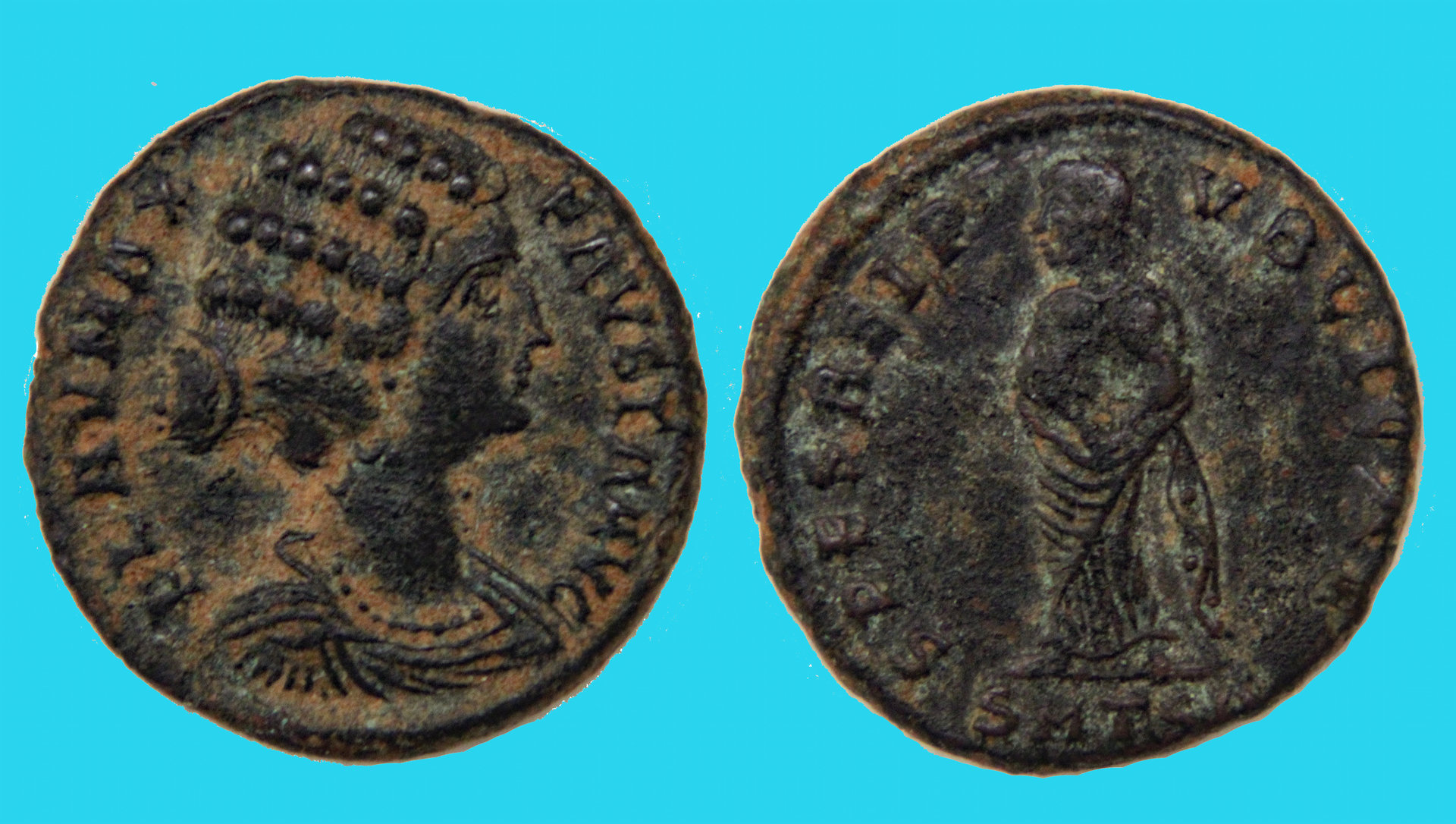 D-Camera Fausta, AE 18, Thessalonica Mint, 326-328 AD,, 7-21-20.jpg