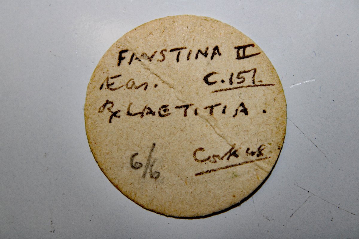D-Camera Faustina II dupondius old collectors tag Leatitia rev. c 151 12.15g Sal 4-2022 4-3-22.jpg