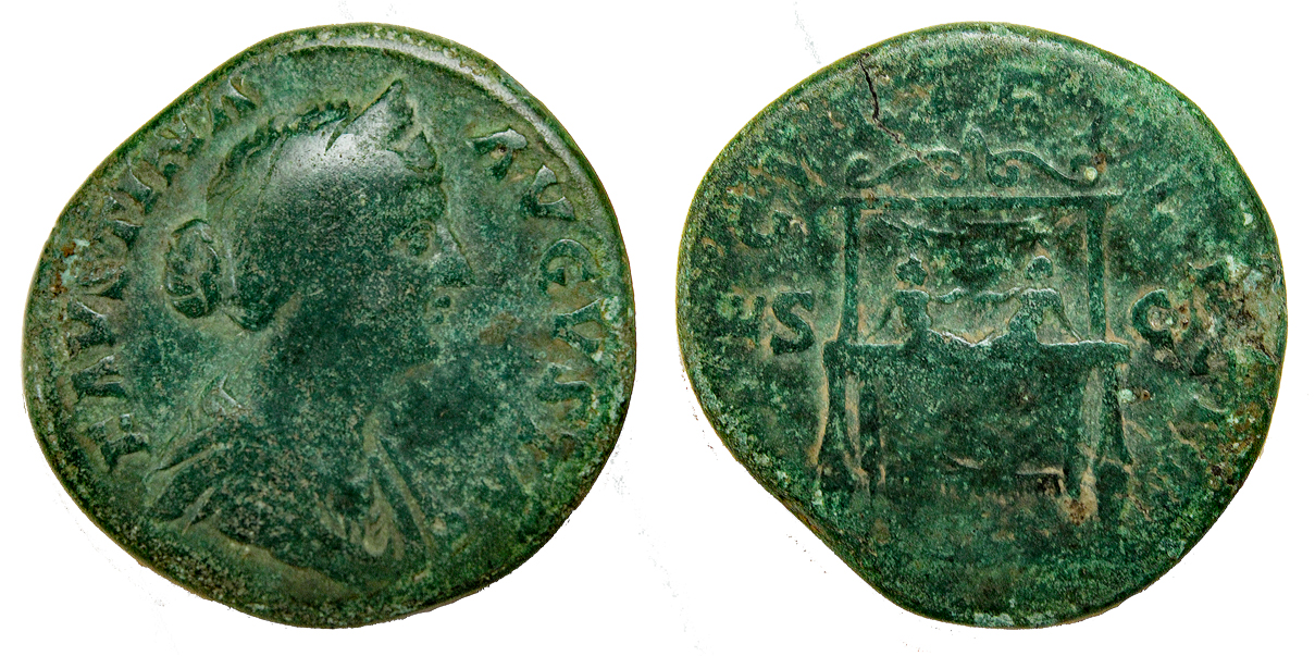 D-Camera Faustina II sestertius 161AD birth Commodus, twin brother 20.98g RIC 1665 8-21-21.jpg