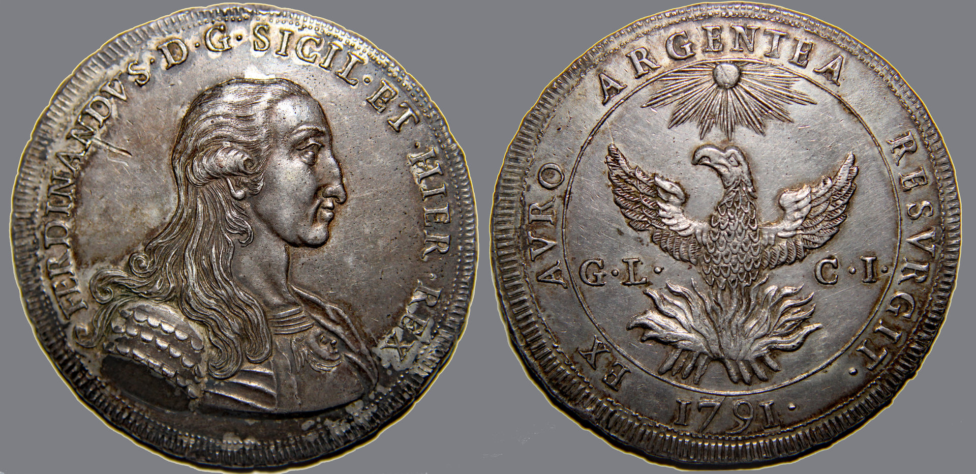 D-Camera Ferdinand IV, Sicily, oncia, 1791 Money Company, 1990, 68.2g  11-24 -20.jpg