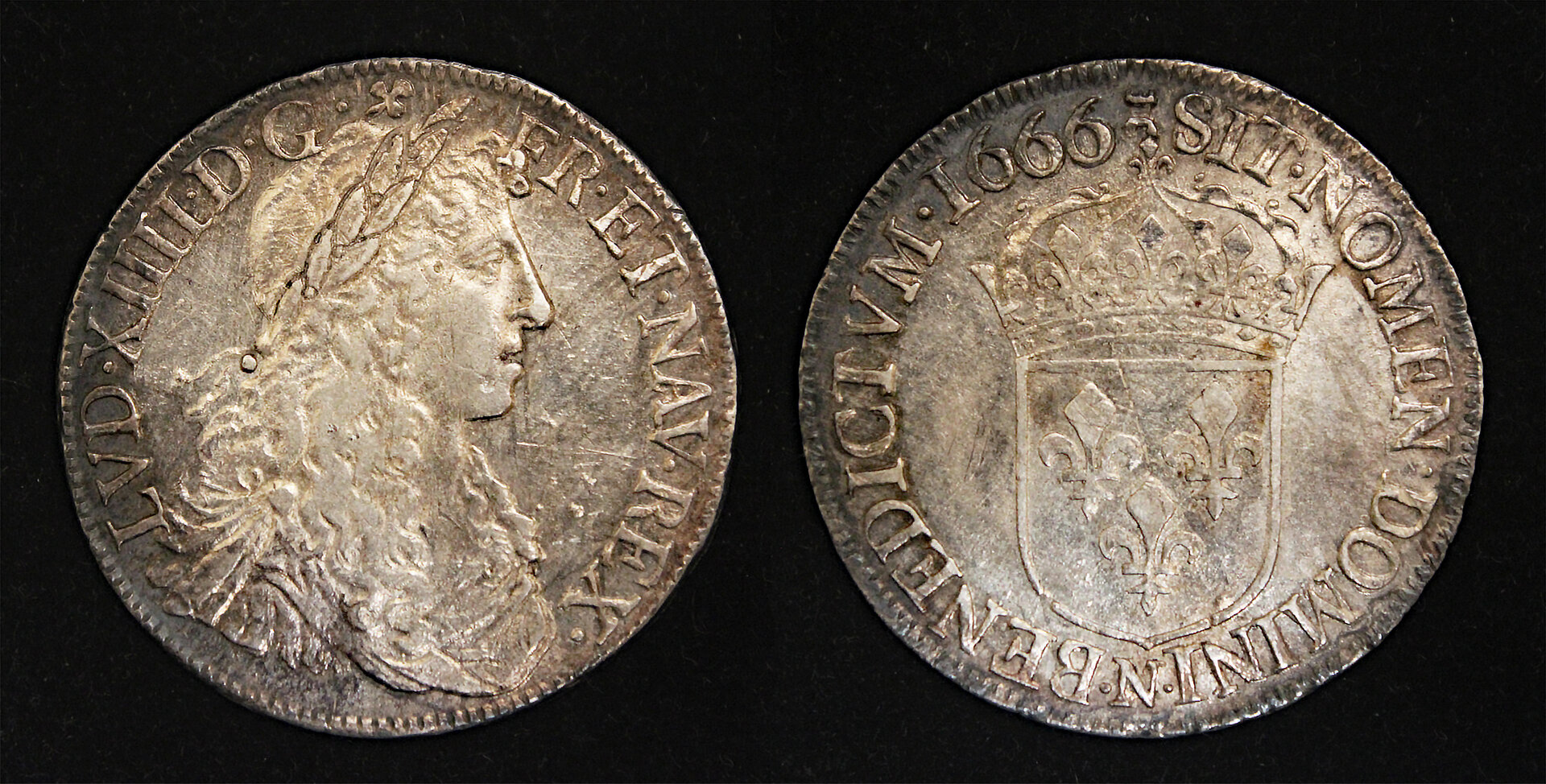 D-Camera France Louis XIV demi ecu Montpellier 1666 Apollonian portrait KM 202.11 13.60g 1-14-25.jpg