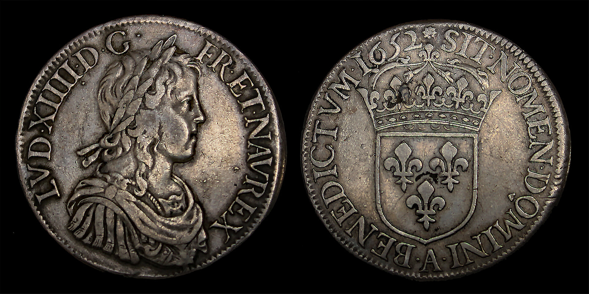 D-Camera France Louis XIV Ecu, 1652 A (Paris) Davenport 3799 27.18 grams 3-6-23.jpg