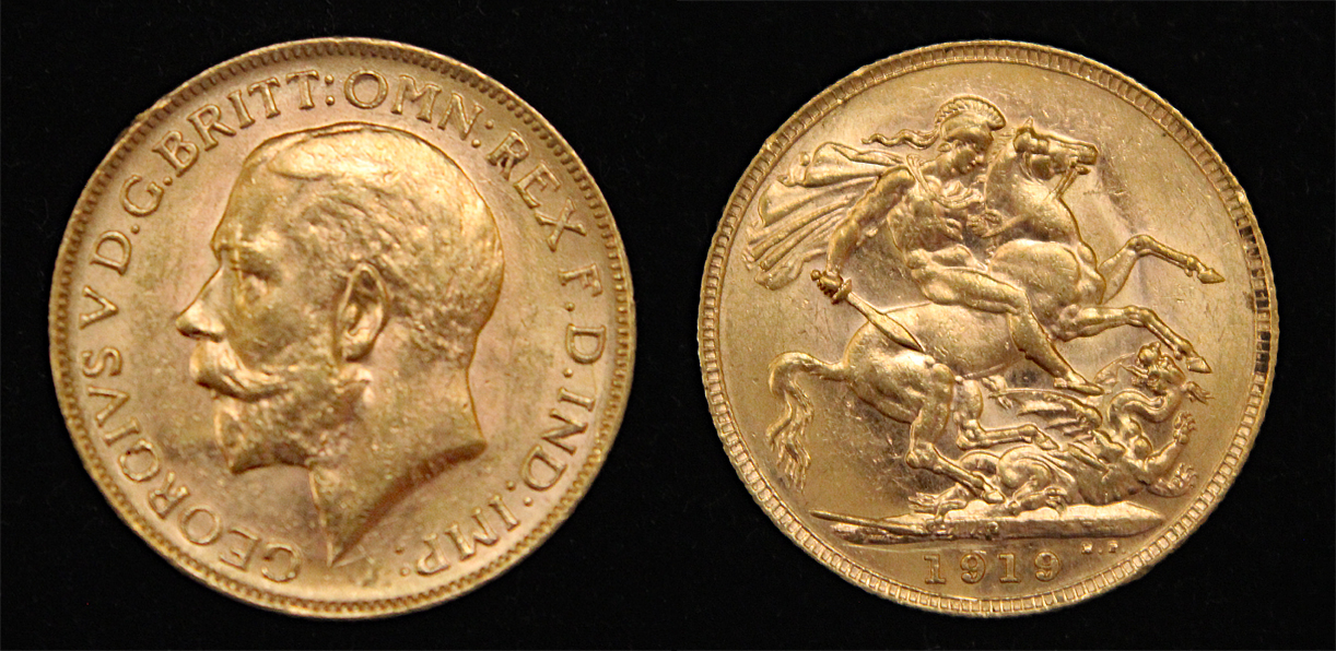 D-Camera George V sovererign 1919 Austrailia Perth Mint Karl KM 29 9-18-22.jpg