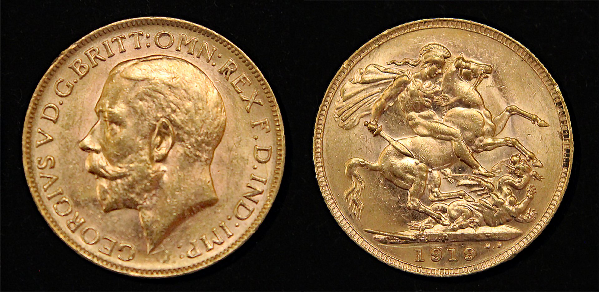 D-Camera George V sovererign 1919 Austrailia Perth Mint Karl KM 29 9-18-22.jpg