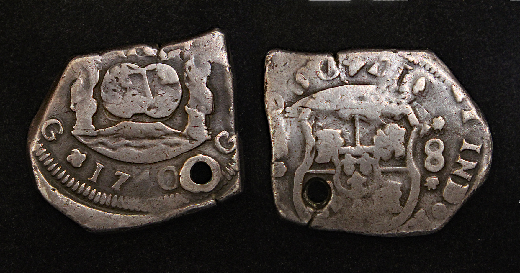 D-Camera Guatemala 8 reales Philip V 1740 J KM 6 22..88 grams flip double struck holed 4-30-23.jpg