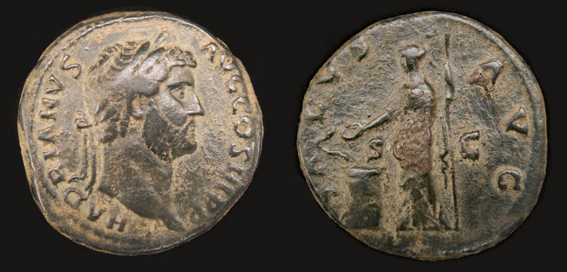 D-Camera Hadrian Æ Sestertius. SALVS AD 137-138 RIC II.3 2420 26.50g Roma 87 800 9-12-21.jpg