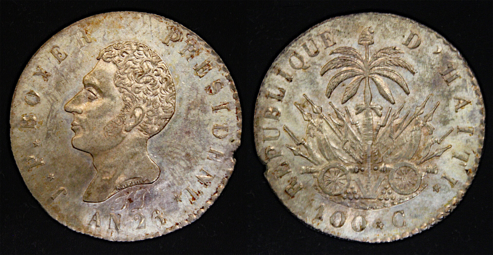 D-Camera Haiti, Republic 100 centimes AN 26 (1829) 30 mm 10.64 grams KM 23 11-8-25.jpg