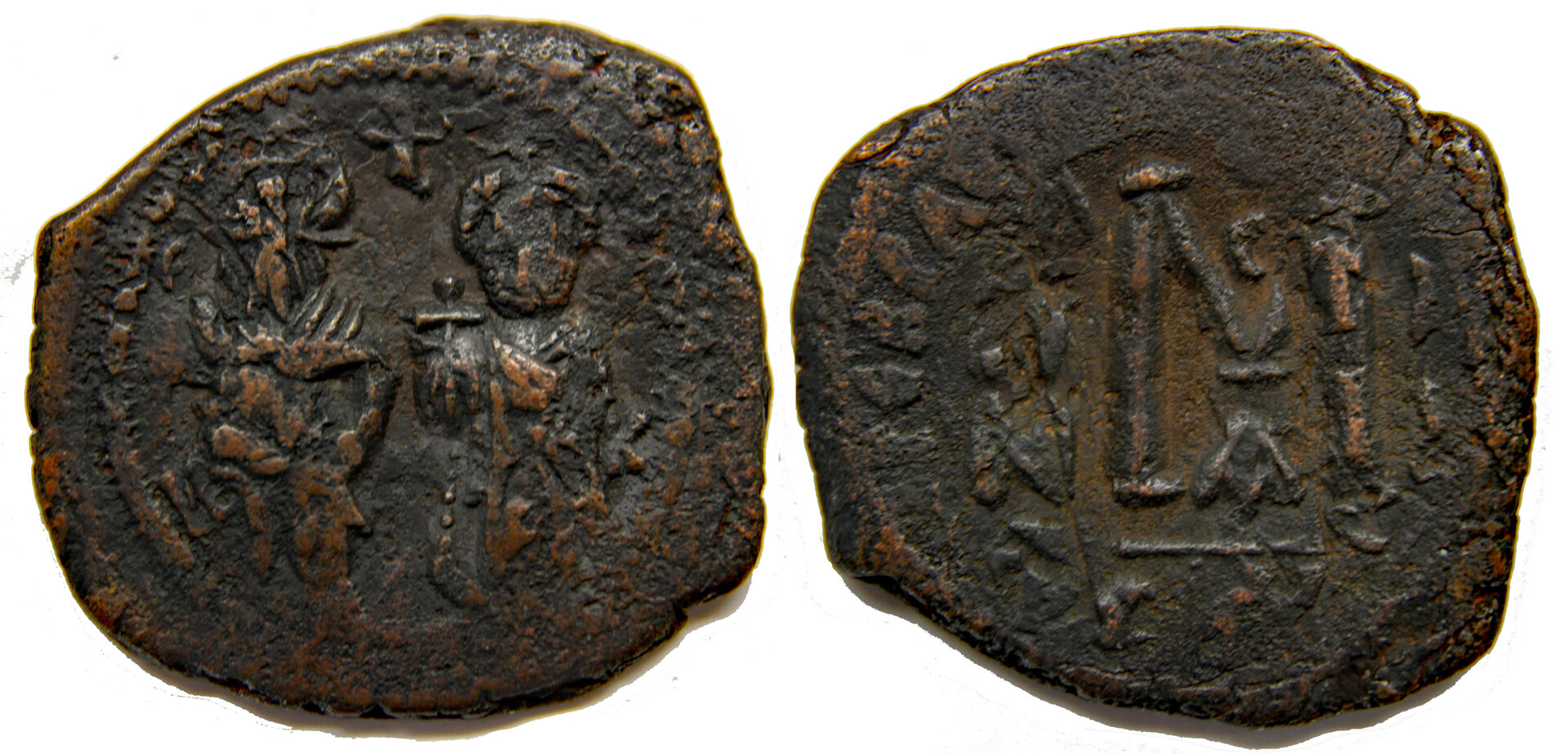 D-Camera Heraclius follis, Constantinople, officina A overstruck Phocas, 11.7 grams 2-28-21.jpg