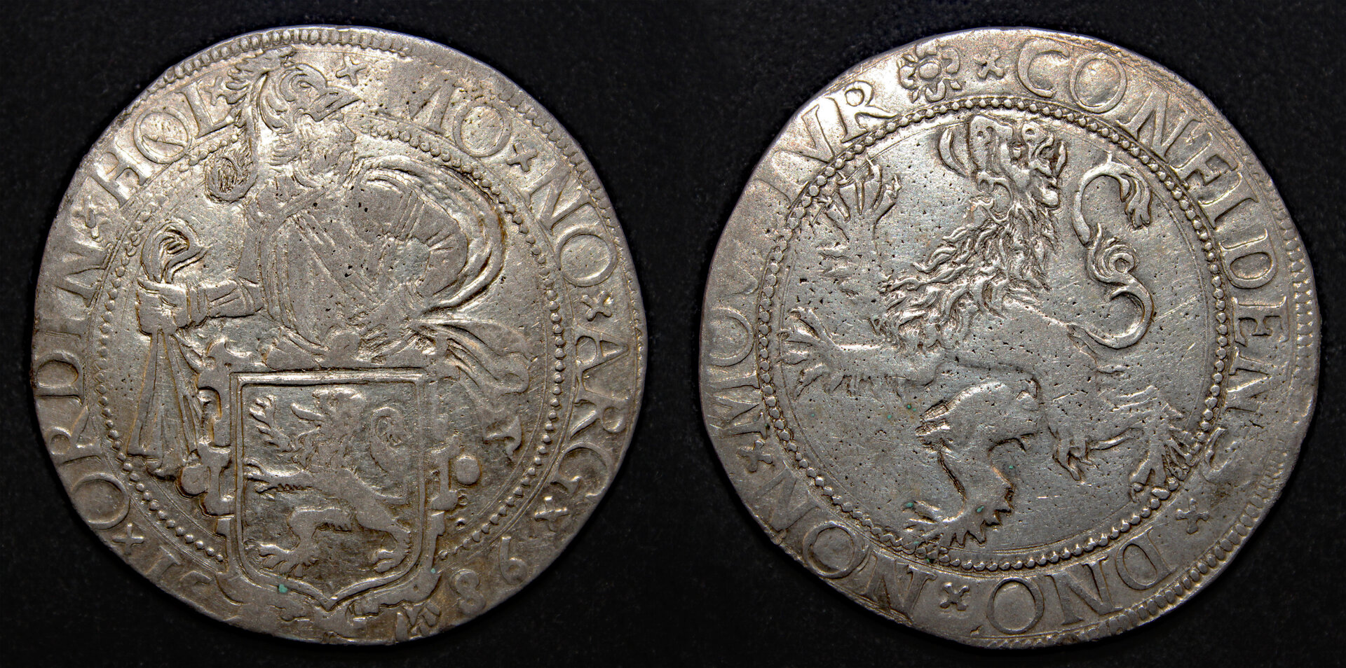 D-Camera Holland lion daalder 1586 very scarce date 27.57g Dav. 8838 Roma 77 1992 3-21-22.jpg