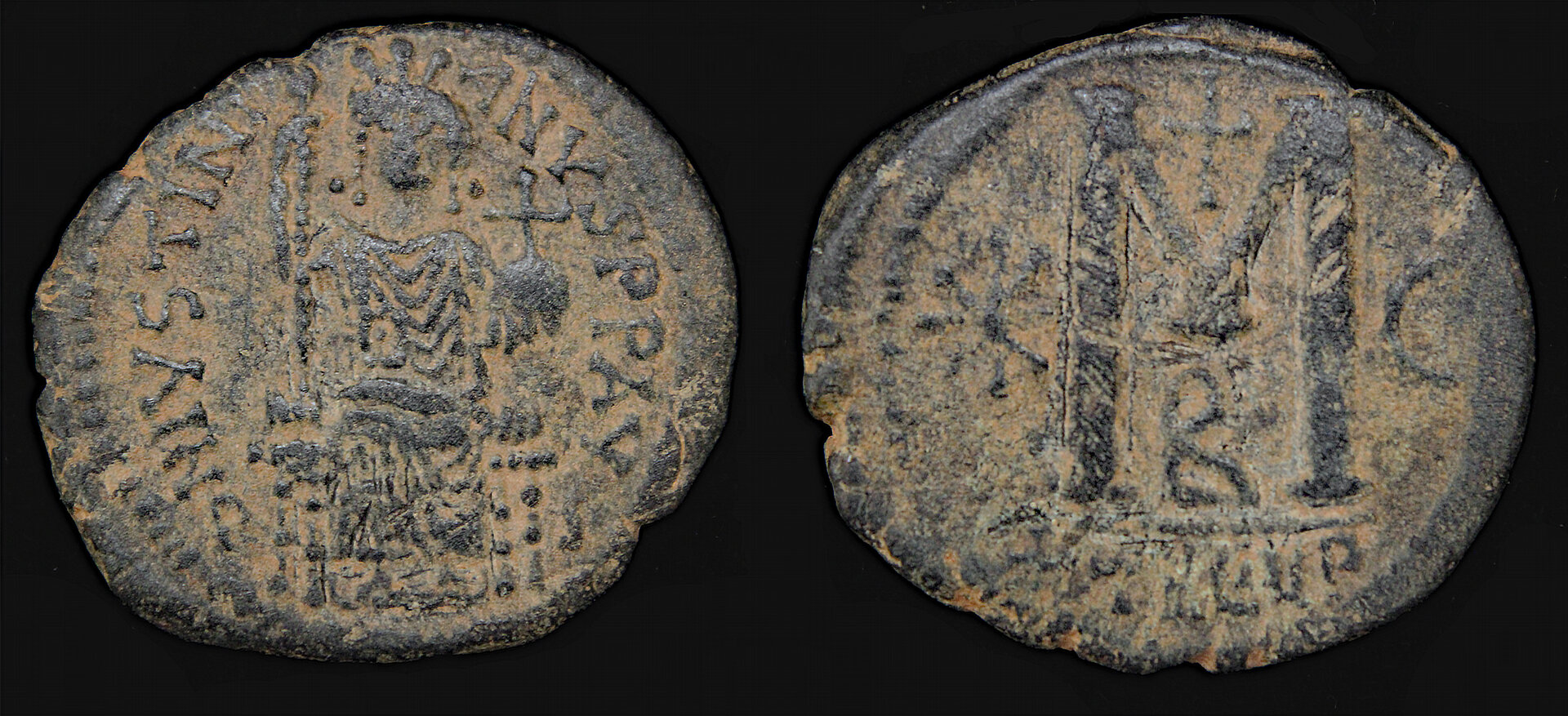 D-Camera Justinian I follis antioch officina B 15.0g Roma 88 group lot 9-21-21.jpg
