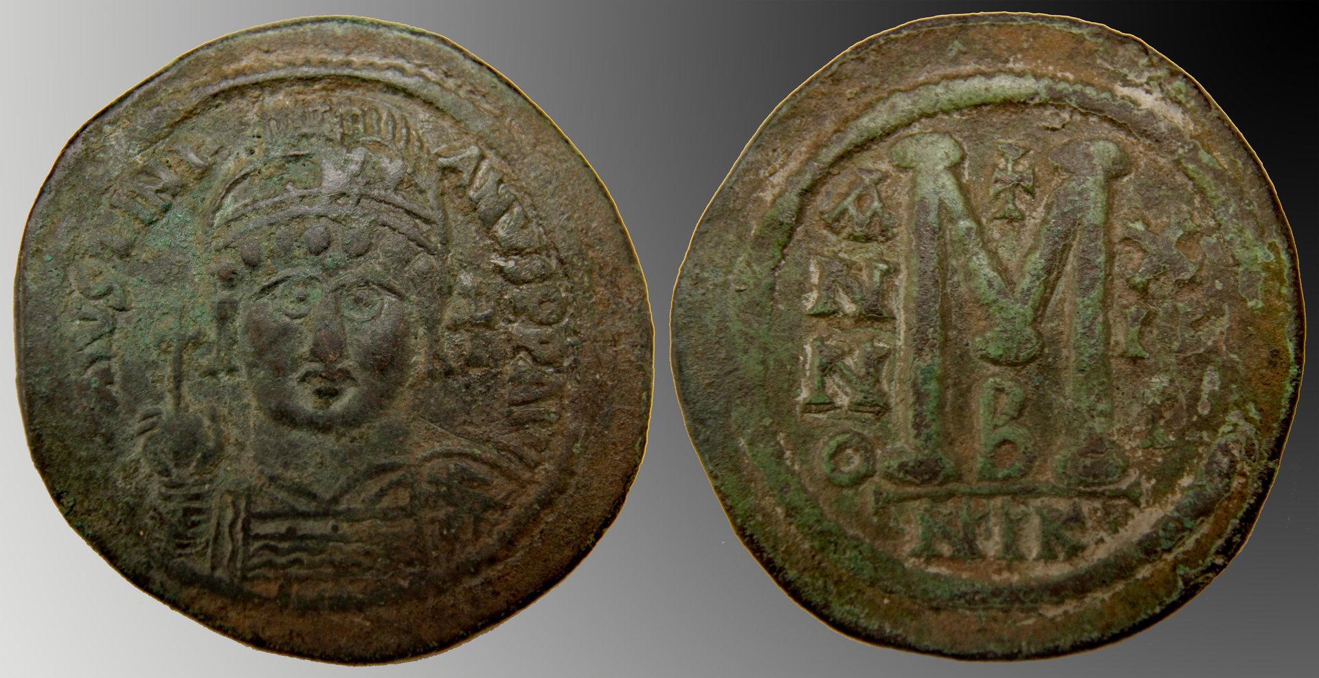 D-Camera Justinian I follis, Nicomedia, 527-65 AD, DO-117b. Berk, 12-29-20.jpg