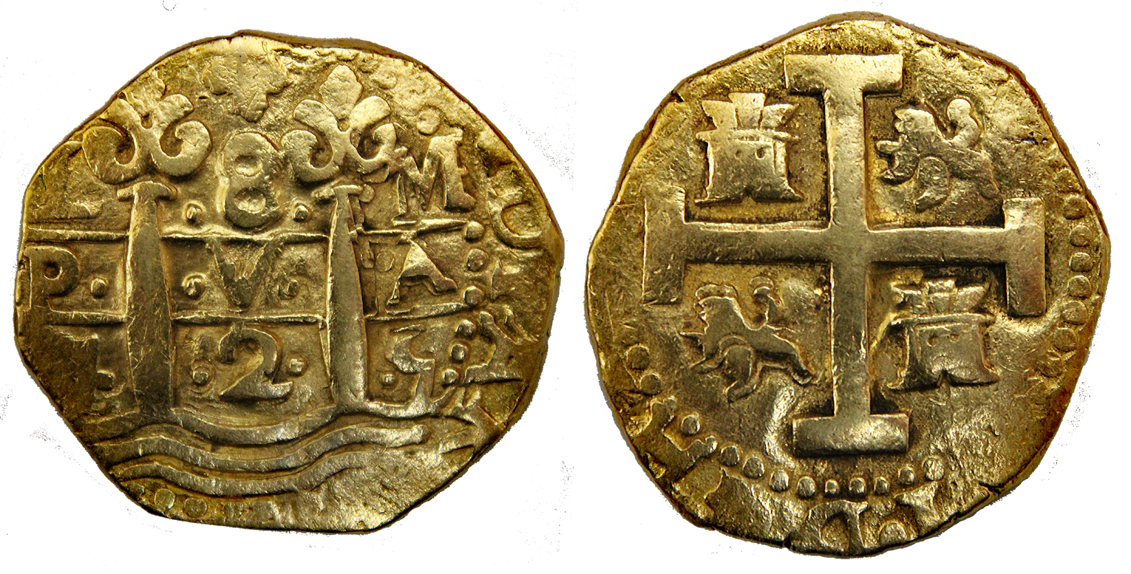 D-Camera Lima 8 escudos, Luis I, 1725, Assayer M. KM 40 26.69 grams 3-8-23.jpg