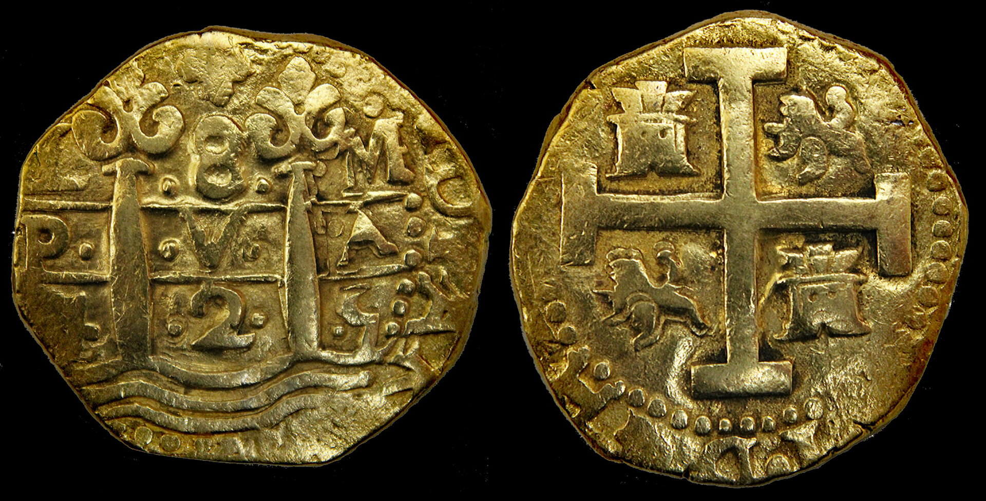 D-Camera Lima 8 escudos, Luis I, 1725, Assayer M. KM 40 26.69 grams 3-8-23.jpg