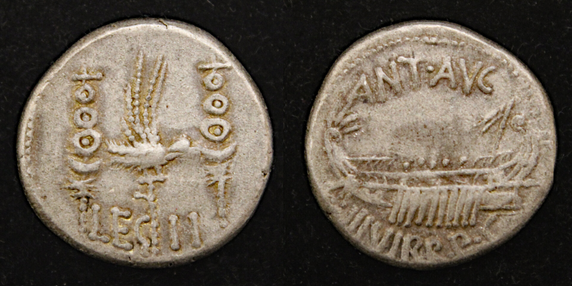 D-Camera Mark Antony denarius leg II  nat light 32-31BC 3.81g 2-26-22.jpg