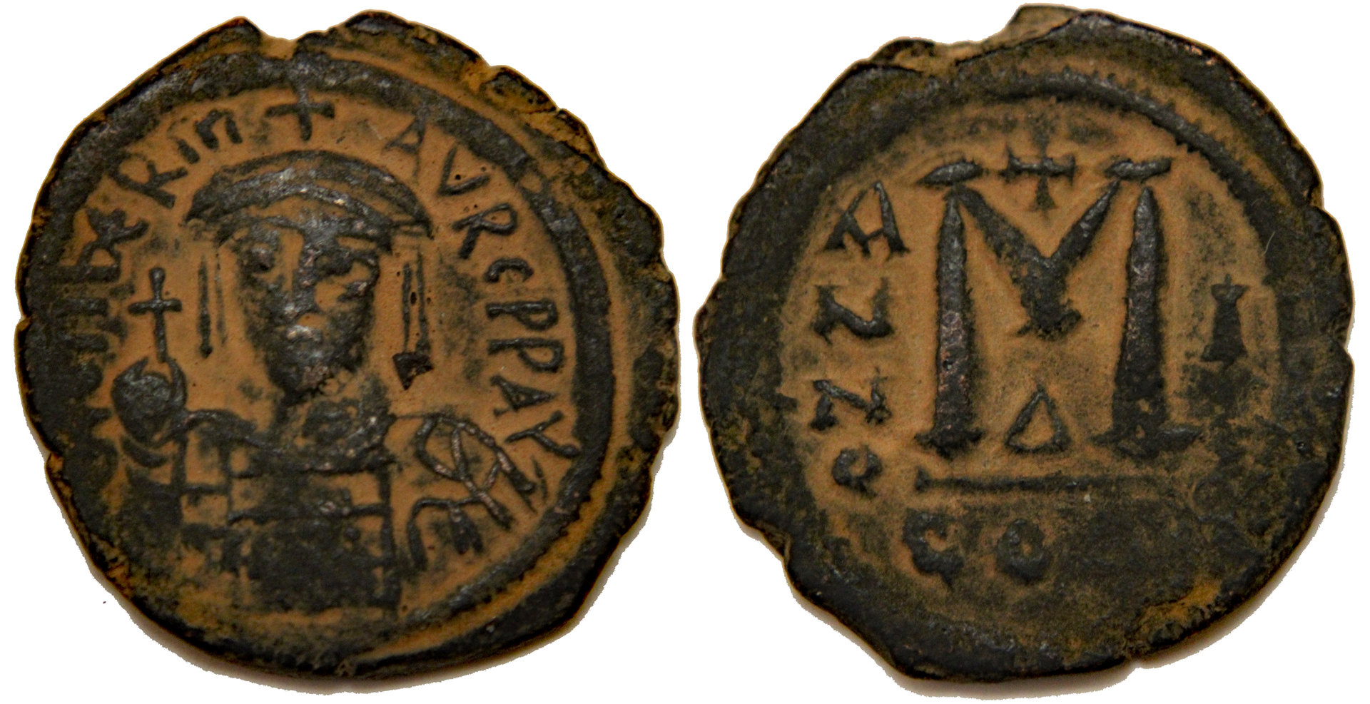 D-Camera Maurice Tiberius  follis, CON, Year 1,  582-83 AD officina Delta Roma 12.3g  01-20-21.jpg