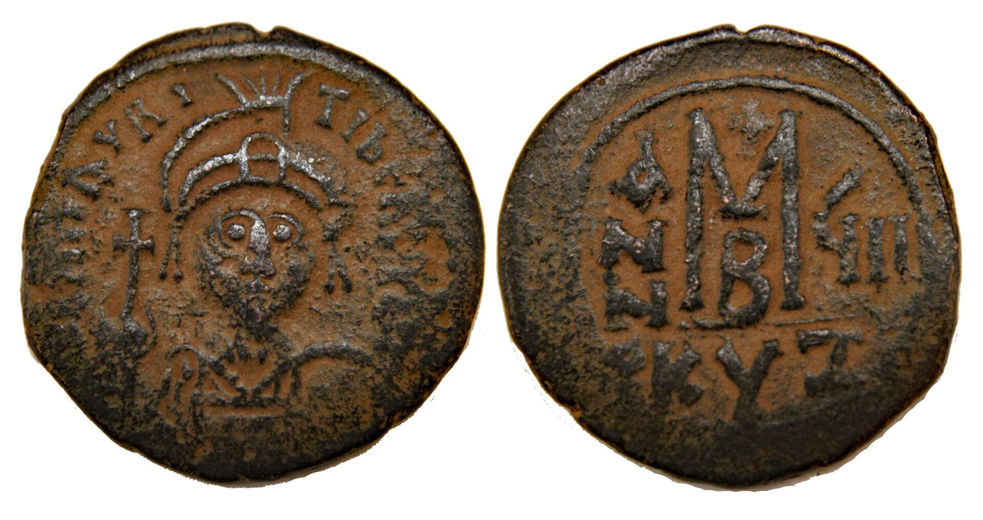 D-Camera Maurice Tiberius follis Cyzicus RY 8 590-91AD, 11.9g Roma 54 lg lt 3-4-21.jpg
