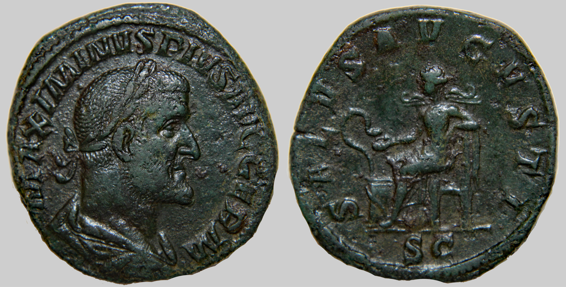 D-Camera Maximinus Trax, sestertius, 235-38 AD, Salus seated, 27.38 g, Berk. 10-16-20.jpg
