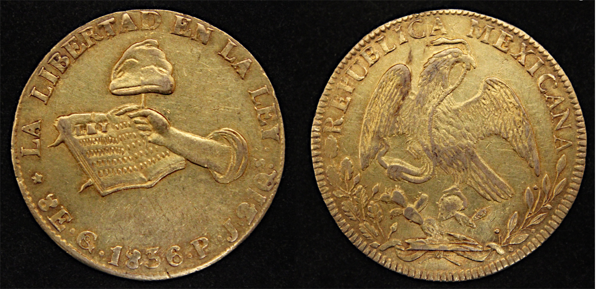 D-Camera Mexico 8 escudos Guanajato 1836 PJ KM 383.7 0.8750 world-wide fine 4-21-22.jpg