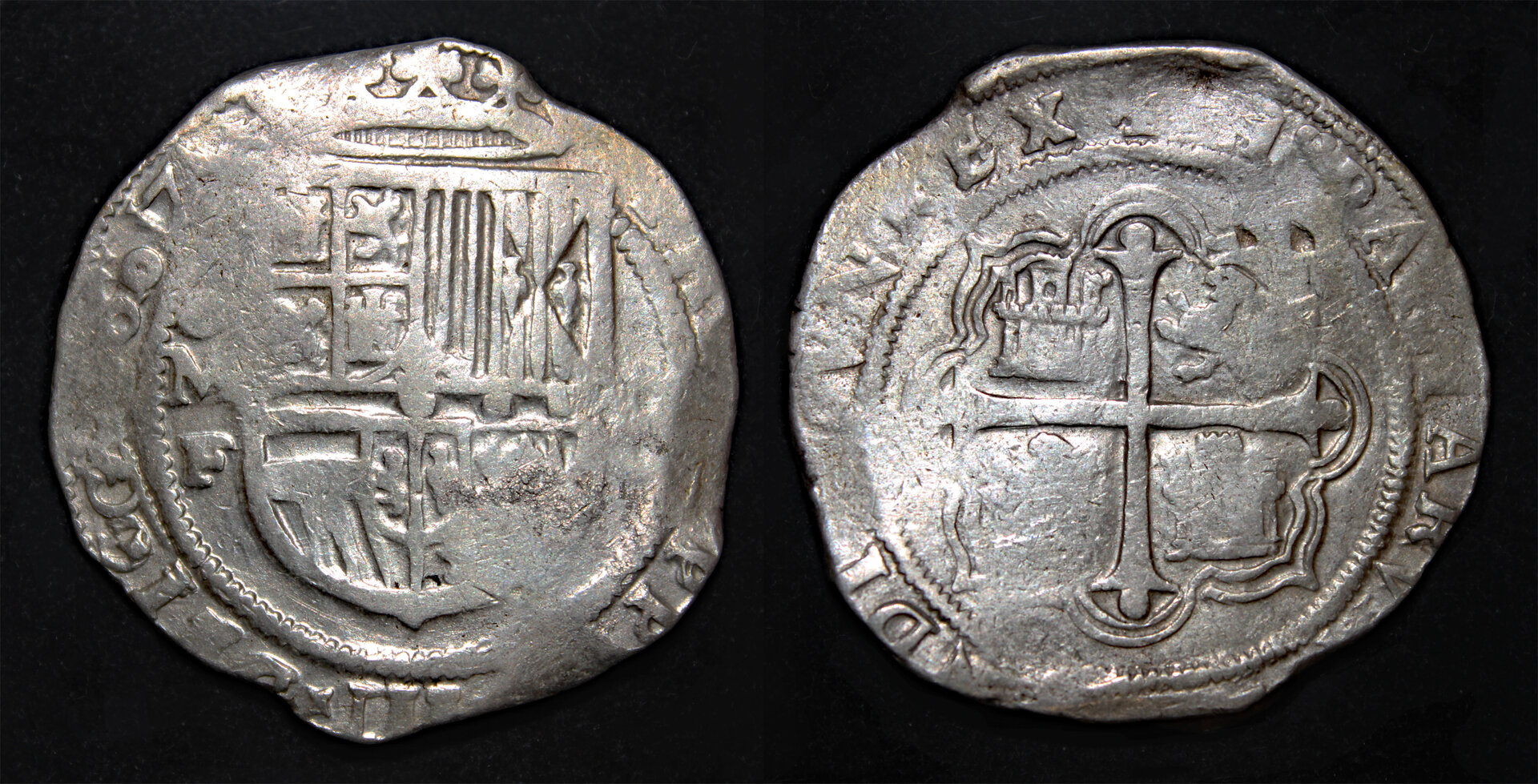 D-Camera Mexico 8 reales Philip III 1607 over Gratia, assayer F KM 44.3 27.3 g 6-21-25.jpg