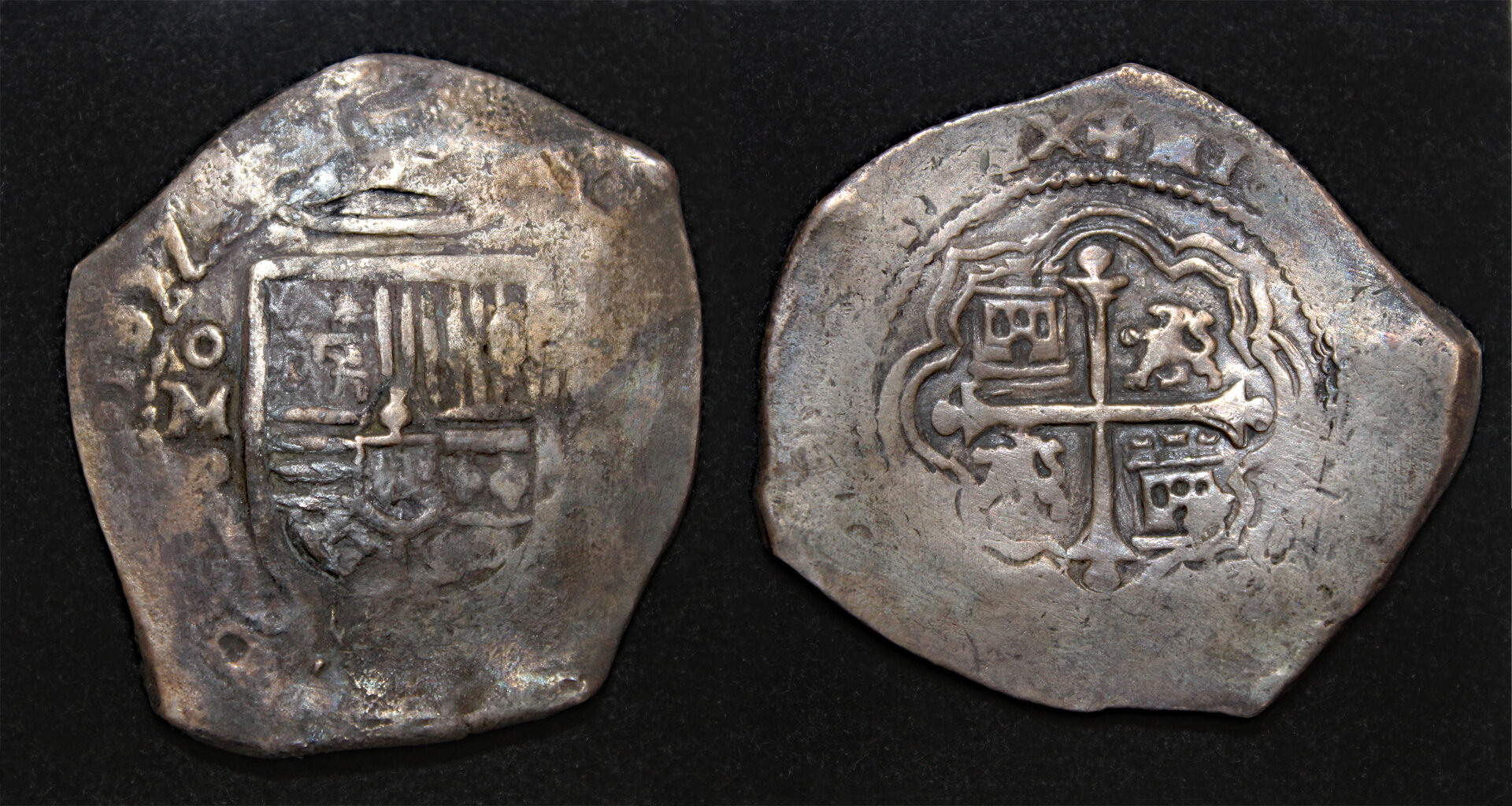 D-Camera Mexico 8 reales Philip IV 1657 over 6 P KM unlisted salvaged 24.7g 6-22-25.jpg