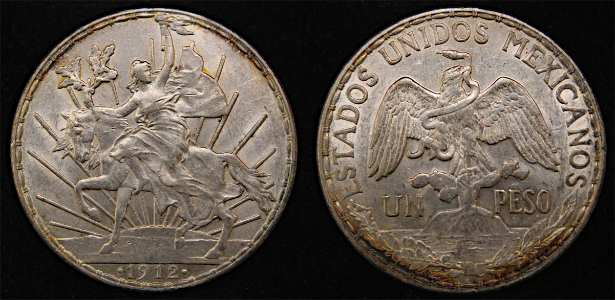 D-Camera Mexico Peso United States 1912 Cabalitto 26.99g EF scarce KM 453 4-23-22.jpg