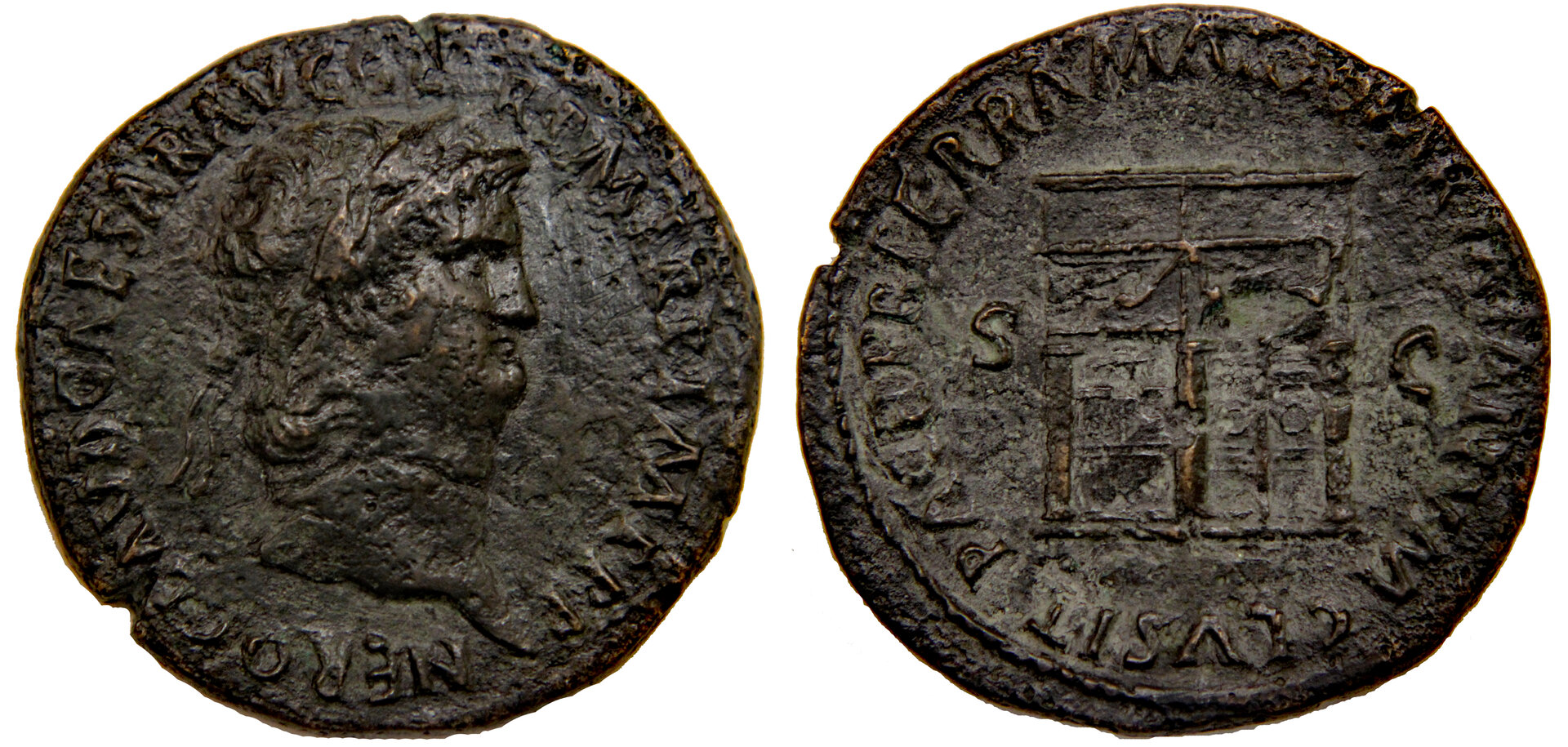 D-Camera Nero Sestertius, Temple of Peace, Besançon 1992, 23 grams, 8-11-20.jpg