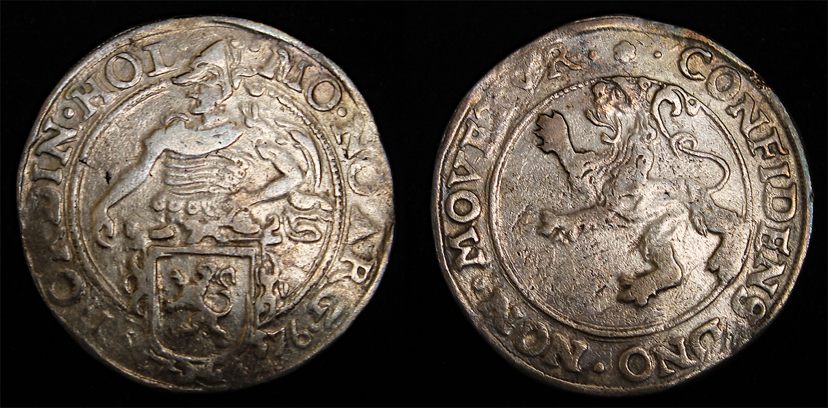 D-Camera Netherlands Holland lion daalder 1576 knight facing left Dav 8837 7-10-22.jpg