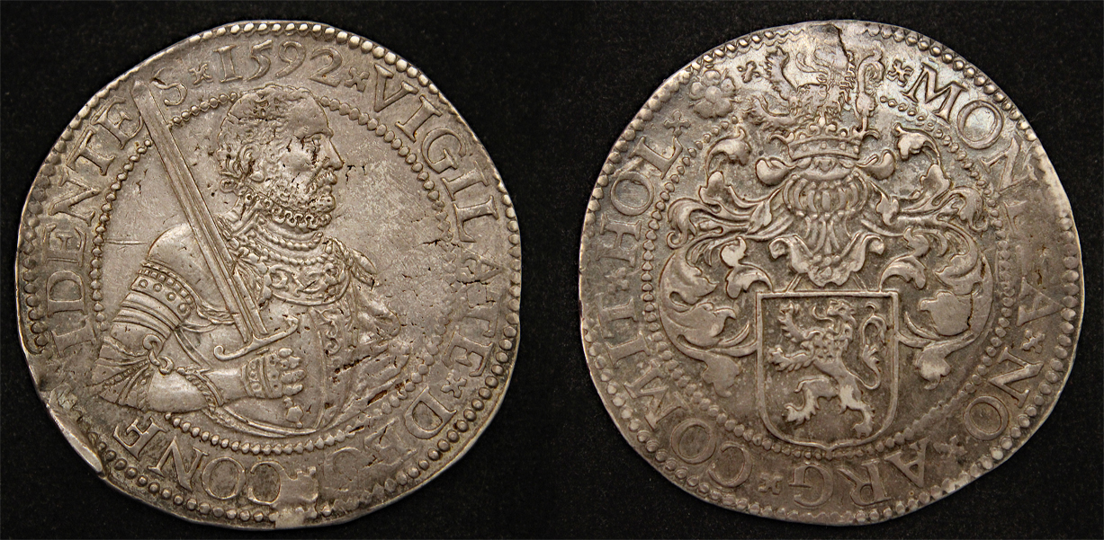 D-Camera Netherlands Holland rijksdaalder William the Silent 1592 28.63g d8841 Karl 5-30-22.jpg