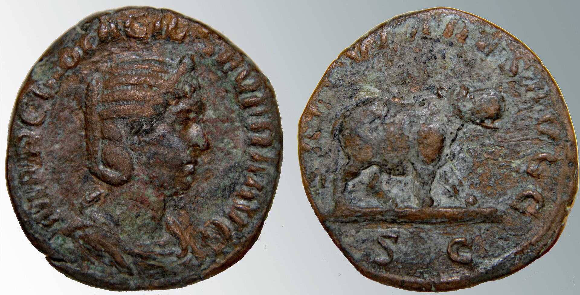 D-Camera  Otacilia Severa Sestertius, Hippo Reverse, RIC 200, 13.6 gms, 8-27-20.jpg