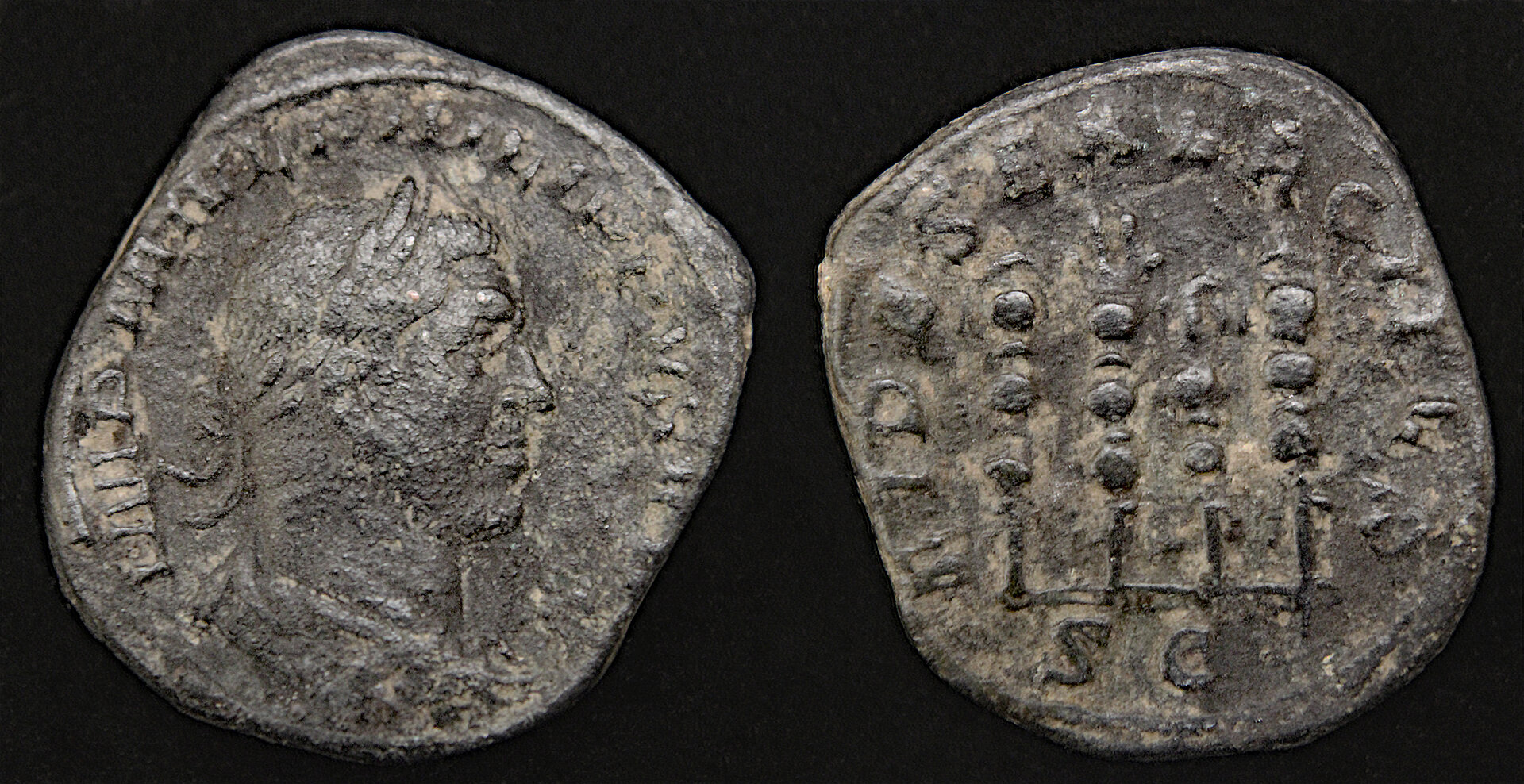 D-Camera Philip I The Arab sestertius four standards rev 244AD 17.43g RIC 171a Cohen 51 1-12-22.jpg