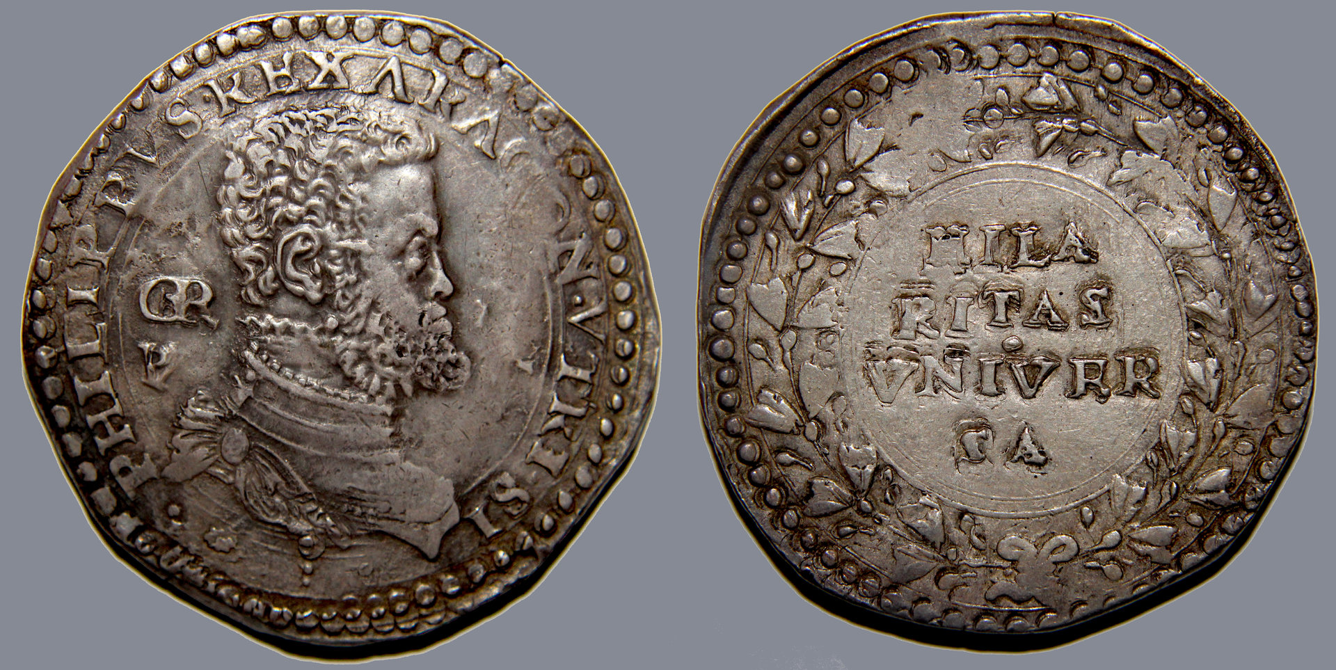 D-Camera  Philip II of Spain, scudo, Naples, 1564-1571,  29.7 g.  Sal 11-7-20.jpg