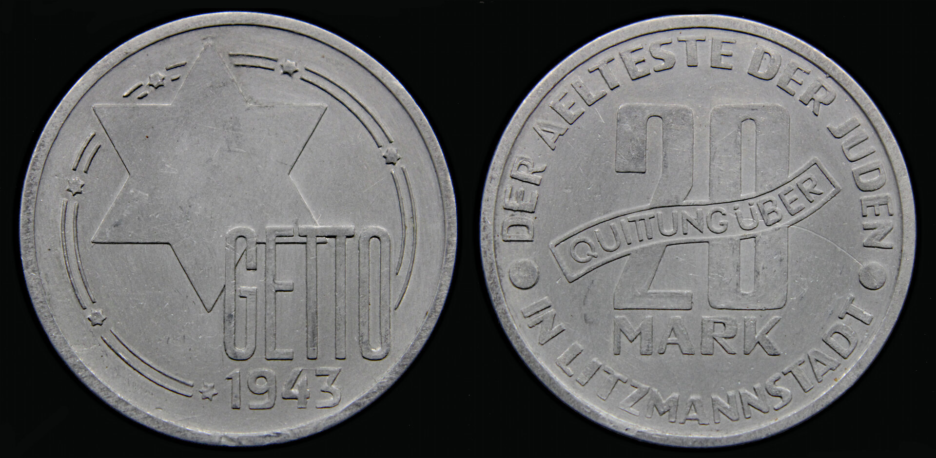 D-Camera Poland Lodz Ghetto 20 marks aluminum 1943 KM 4 Silver Dollars Reg early 80s 9-19-21.jpg