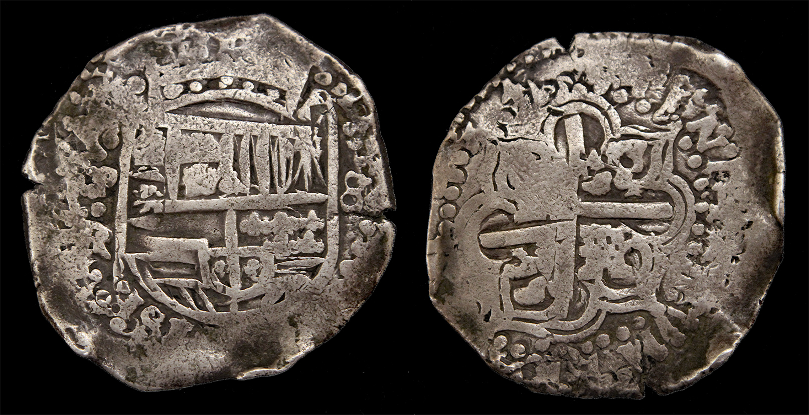 D-Camera Potosi 8 reales 1646R over P, Philip IV, KM 19a 26.2 grams 12-18-22.jpg