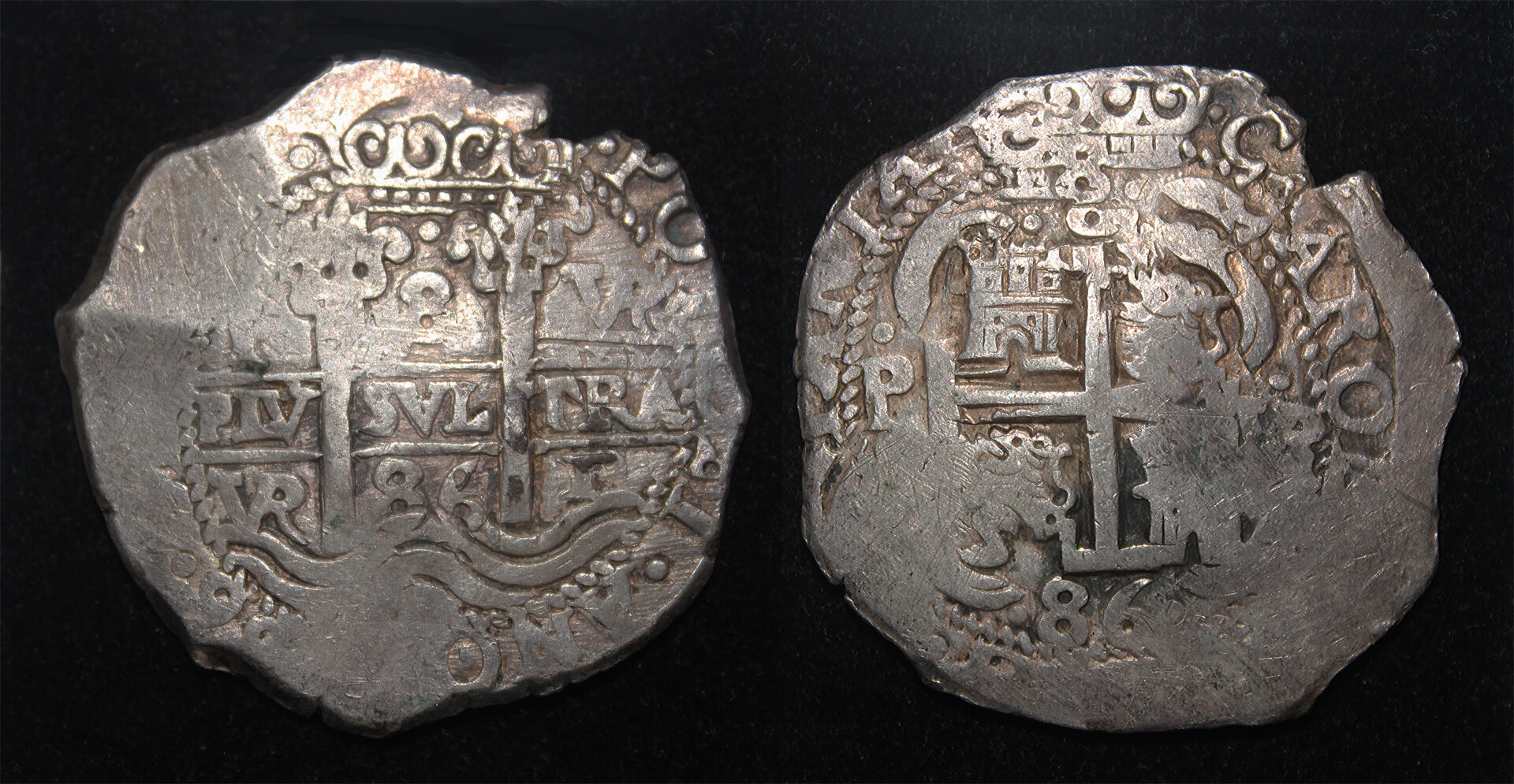 D-Camera Potosi 8 reales 1686 VR Charles II 27.4 grams KM 26 1-31-25.jpg